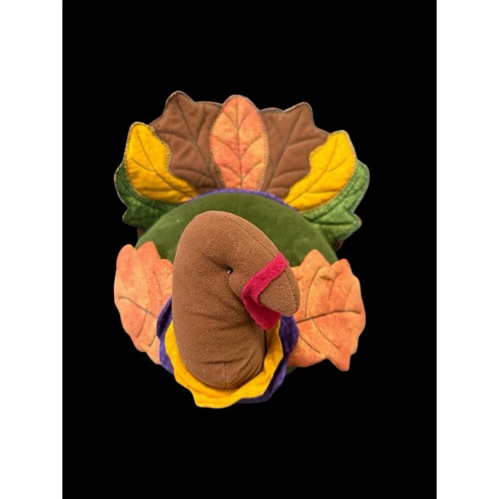 Hallmark Stuffed Plush Quilted Turkey Decor Thanksgiving Fall Table Centerpiece
